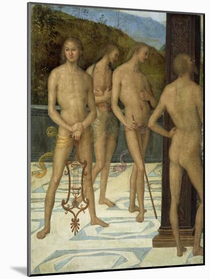 A Fragment: Four Male Nude Figures, C.1505-Pietro Perugino-Mounted Giclee Print