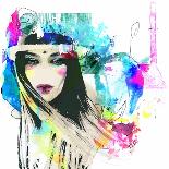 Abstract Vector Illustration with a Girl with Sunglasses-A Frants-Art Print