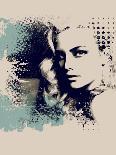 Grunge Composition with a Pretty Girl and Painted Blots-A Frants-Art Print