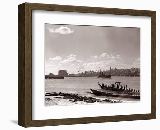 A Fraserburgh Herring Boat Returns to Port Escorted by a Squadron of Sea Gulls, 1935-null-Framed Photographic Print