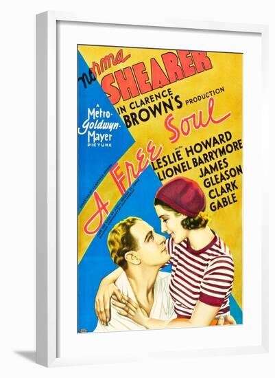 A Free Soul, Leslie Howard, Norma Shearer, 1931-null-Framed Art Print