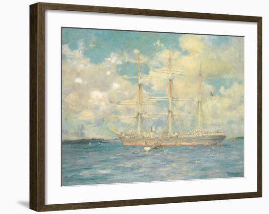 A French Barque in Falmouth Bay, 1902-Henry Scott Tuke-Framed Giclee Print