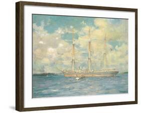 A French Barque in Falmouth Bay, 1902-Henry Scott Tuke-Framed Giclee Print