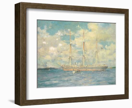 A French Barque in Falmouth Bay, 1902-Henry Scott Tuke-Framed Giclee Print