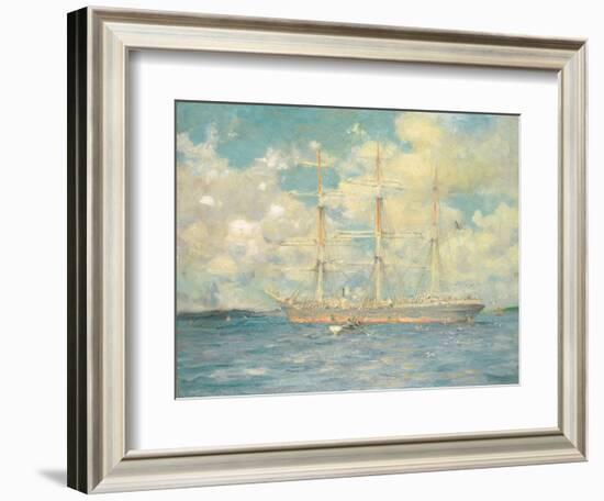 A French Barque in Falmouth Bay, 1902-Henry Scott Tuke-Framed Giclee Print