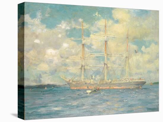 A French Barque in Falmouth Bay, 1902-Henry Scott Tuke-Stretched Canvas