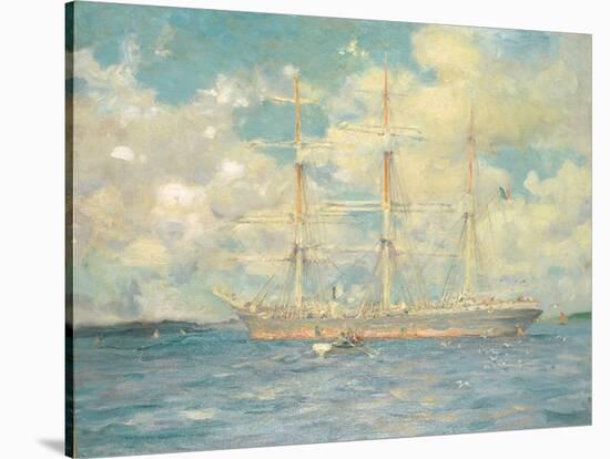 A French Barque in Falmouth Bay, 1902-Henry Scott Tuke-Stretched Canvas