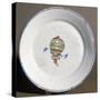 A French Faience Plate with Aeronauts with Flags, 1785-null-Stretched Canvas