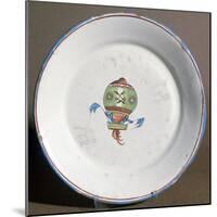 A French Faience Plate with Aeronauts with Flags, 1785-null-Mounted Photographic Print