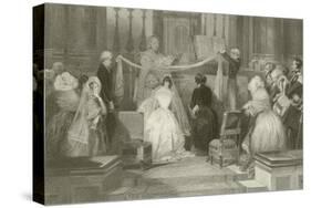 A French Marriage at St Roch-Eugene-Louis Lami-Stretched Canvas