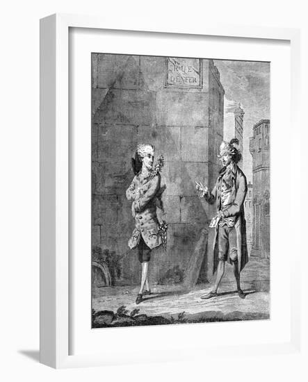 A French Petit Maitre and His Valet, Late 18th Century-Charles Grignion-Framed Giclee Print