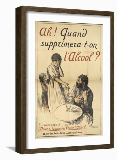 A French Poster On the Subject Of Alcohol Abuse-null-Framed Giclee Print