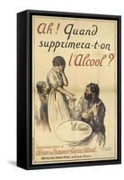 A French Poster On the Subject Of Alcohol Abuse-null-Framed Stretched Canvas