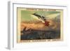 A French Propaganda Poster Showing a Woman Flying in the Air, Holding a Tricolor.-null-Framed Giclee Print