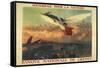 A French Propaganda Poster Showing a Woman Flying in the Air, Holding a Tricolor.-null-Framed Stretched Canvas