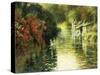 A French River Landscape (Oil on Canvas)-Louis Aston Knight-Stretched Canvas