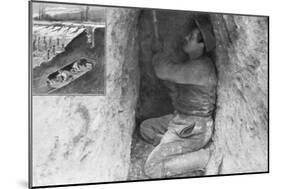 A French Sapper Digging a Tunnel to Place a Mine under the Enemy Lines, France, 1915-null-Mounted Giclee Print