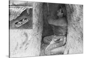 A French Sapper Digging a Tunnel to Place a Mine under the Enemy Lines, France, 1915-null-Stretched Canvas