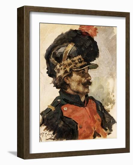 A French Soldier, 1876-Ilya Efimovich Repin-Framed Giclee Print