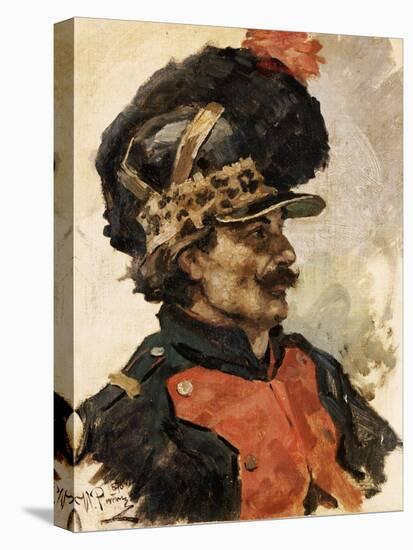 A French Soldier, 1876-Ilya Efimovich Repin-Stretched Canvas