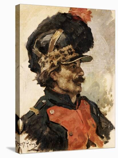 A French Soldier, 1876-Ilya Efimovich Repin-Stretched Canvas