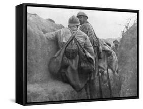 A French Trench before an Attack, 2nd Battle of Champagne, France, 25 September 1915-null-Framed Stretched Canvas