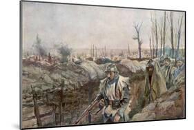 A French Trench in the Village of Souchez, Artois, France, 18 December 1915-Francois Flameng-Mounted Giclee Print