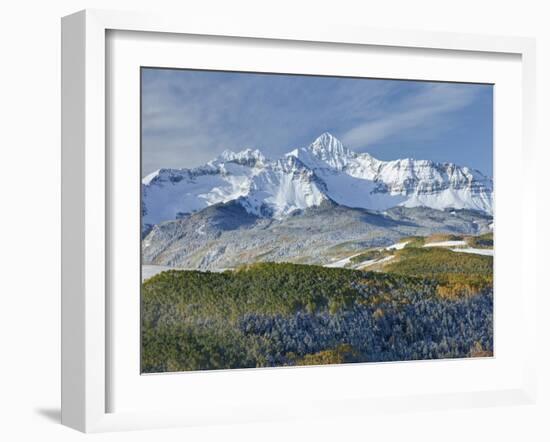 A Fresh Blanket of Snow on Mount Wilson Signifies a Change of Seasons in the Rocky Mountains.-Howard Newcomb-Framed Photographic Print
