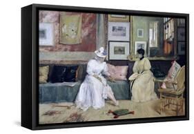 A Friendly Call-William Merritt Chase-Framed Stretched Canvas