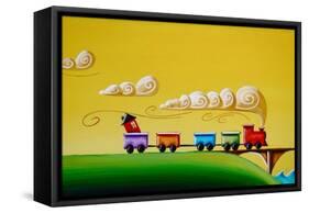 A Friendly Choo-Choo-Cindy Thornton-Framed Stretched Canvas