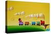 A Friendly Choo-Choo-Cindy Thornton-Stretched Canvas