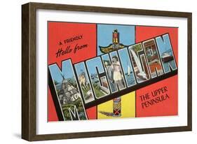 A Friendly Hello from Michigan, the Upper Peninsula-null-Framed Giclee Print