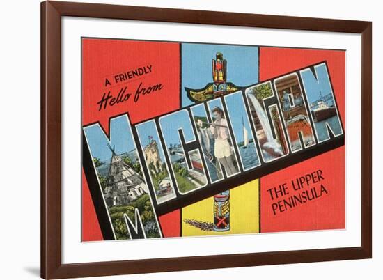 A Friendly Hello from Michigan, the Upper Peninsula-null-Framed Giclee Print