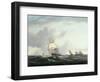 A Frigate, A Paddlesteamer and Dutch Smallcraft in the Downs-Henry Moses-Framed Giclee Print