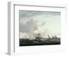 A Frigate, A Paddlesteamer and Dutch Smallcraft in the Downs-Henry Moses-Framed Giclee Print