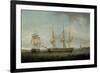 A Frigate of the Honourable East India Company in Two Positions off the Indian Coast-Thomas Whitcombe-Framed Giclee Print