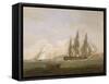 A Frigate Running under Full Sail, with a Cutter and a Lugger Off the West Country-Thomas Luny-Framed Stretched Canvas