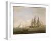 A Frigate Running under Full Sail, with a Cutter and a Lugger Off the West Country-Thomas Luny-Framed Giclee Print