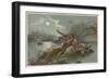 A Frightful Incident, Crocodile Attacking Native Girl-null-Framed Giclee Print