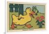 A Frog Balances on a Duck's Beak.” Critical Position” ,1936 (Illustration)-Benjamin Rabier-Framed Giclee Print