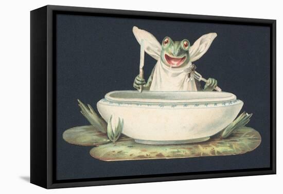 A Frog Eating a Fly-null-Framed Stretched Canvas