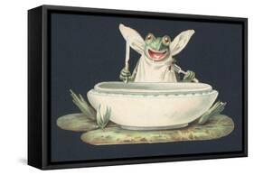 A Frog Eating a Fly-null-Framed Stretched Canvas