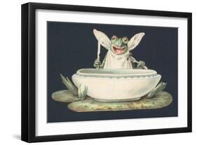 A Frog Eating a Fly-null-Framed Giclee Print