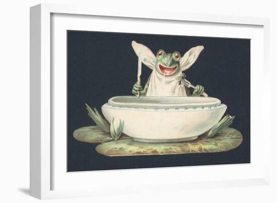 A Frog Eating a Fly-null-Framed Giclee Print