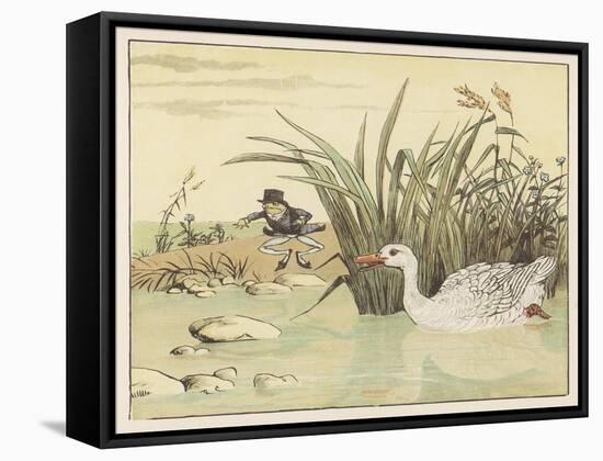 "A Frog He Would A-Wooing Go" 1 of 4-Randolph Caldecott-Framed Stretched Canvas