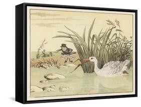 "A Frog He Would A-Wooing Go" 1 of 4-Randolph Caldecott-Framed Stretched Canvas