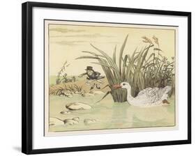 "A Frog He Would A-Wooing Go" 1 of 4-Randolph Caldecott-Framed Art Print