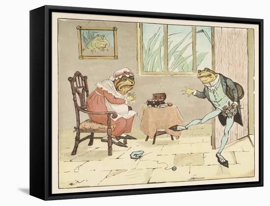 "A Frog He Would A-Wooing Go" 2 of 4-Randolph Caldecott-Framed Stretched Canvas