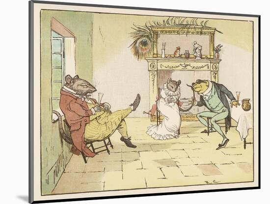 "A Frog He Would A-Wooing Go" 3 of 4-Randolph Caldecott-Mounted Art Print