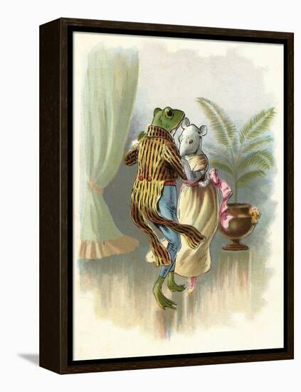 A Frog He Would a Wooing Go, Children's Book Illustration-null-Framed Stretched Canvas